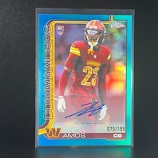 2025 Topps Chrome Trey Amos Rookie Refractor Autograph /499 Commanders, listing 5
