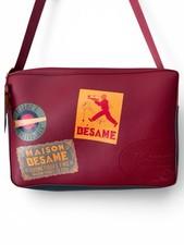 Besame Cosmetics Promotional Two-Tone Faux Leather Shoulder Bag with Lipstick Charm