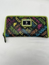 U.S. Polo Assn. Black Multicolor Logo Monogram Zip-Top Wristlet Clutch — listing 4