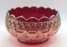 Vintage Red Amberina Carnival Glass Bowl with Sawtooth Rim, 8 inches — listing 5