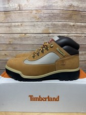 Timberland Field Boot Brown Leather & Green Fabric (Boys/Kids Size 7) — listing 4
