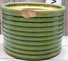 mccoy brushware jardiniere Brushware Rose Trellis Pattern Jardiniere / Planter Pot, Green, 5" Tall — listing 6