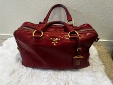 Vintage Prada Cognac Leather Top-Handle Frame Handbag, listing 2