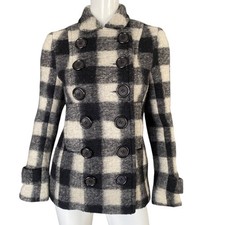 Bailey 44 Green Wool-Blend Cropped Double-Breasted Peacoat Jacket, Size XS — listing 3