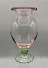 Vintage Watermelon Depression Glass Optic Panel Footed Vase/Parfait — listing 6