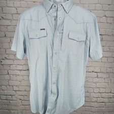 Poncho Men's Short-Sleeve Western Pearl-Snap Performance Fishing Shirt, Lavender, XXL — listing 2