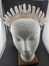 Early 2000s Handmade Clear Quartz Crystal Crown / Goddess Circlet with Crescent Moon — listing 4