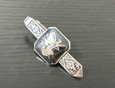 Vintage Siam Sterling Silver Niello Tie Clip with Nielloware Mekkala Goddess Motif — listing 5