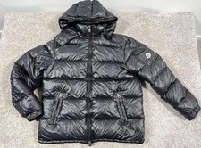 Moncler Black Shiny Nylon Down Puffer Jacket with Detachable Hood, Size Small — listing 2
