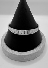 Multi-Strand Silver Mesh Chain Bracelet with Central Bar Station — listing 6