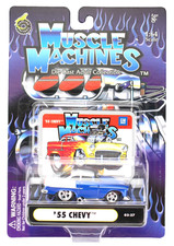 Funline Muscle Machines 1955 Chevy Nomad Diecast Hot Rod with Flames — listing 3