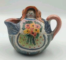 Hand-Painted Mediterranean Ceramic Vase with Yellow Ground and Green Grape Leaf & Floral Motif — listing 5