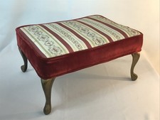 French Provincial Louis XV Style Upholstered Ottoman Footstool with Carved Wood Frame — listing 6