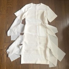 Celine Sheer Silk Chiffon Midi Dress with Tie-Front Bodice — listing 2