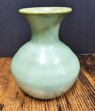 Studio Pottery Celadon Green Glazed Serving Bowl, Marked USA USA with triangle logo