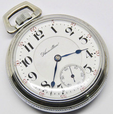 Antique Hamilton Open-Face Railroad-Grade Pocket Watch, Gold-Filled Case — listing 3