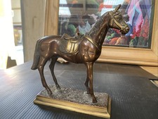 brass horse sculpture Vintage Cast Brass Prancing Horse Figurine Sculpture — listing 4