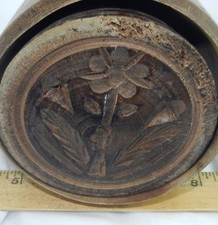 Antique Turned Wood Butter Mold / Butter Press with Plunger — listing 5