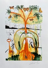 Salvador Dalí 'Tree of Life' Color Lithograph from Alice in Wonderland Suite, Framed, Signed & Numbered — listing 3