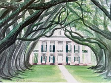 Antebellum Southern Plantation Gathering Scene, Framed Panoramic Print — listing 5