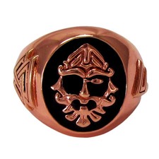 Silver-Tone Signet Ring with Valknut / Triangle Motif — listing 3