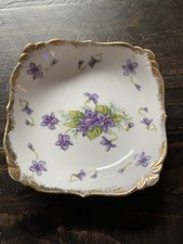 Cherry China Sweet Violets Porcelain Cream and Sugar Set with Gold Trim — listing 4