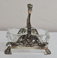 Cut Crystal Barrel Vase with 800 Silver Collar Rim