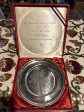 Miniature Pewter Writing Desk with Declaration of Independence, Quill & Inkwell