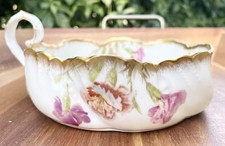 Hand-Painted Ceramic Ruffled Rim Vase with Rose & Wildflower Garden Motif, Signed 'Swanson 98' — listing 2