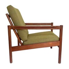 Danish Modern Teak Lounge Chair with Spindle Back and Sculpted Arms — listing 4