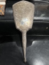Antique Sterling Silver Shield-Shaped Hand Mirror with Neoclassical Engraving — listing 5