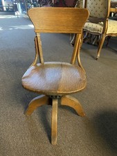 Antique Cast Iron & Wood School Desk with Swivel Chair — listing 2