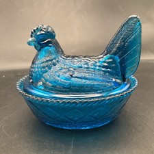 Westmoreland Iridescent Carnival Glass Hen on Nest Covered Dish — listing 2