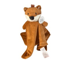 Baby Fox Applique Fleece Blanket, Orange with Sleeping Fox Face — listing 6