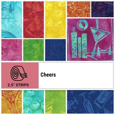 Island Batik Rainbow Celebration Batiks Jelly Roll - 2.5" Strips, 40 Pieces, 20 Fabric Designs — listing 4