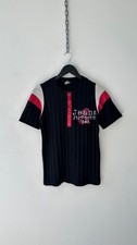 Dolce & Gabbana Black Pointelle Knit Henley Top with Blue Glitter D&G Logo — listing 5