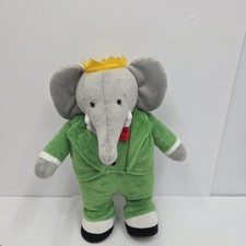 Babar the Elephant Plush Doll in Green Suit with Yellow Crown — listing 6
