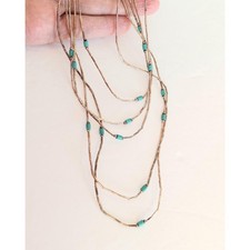 Navajo Ten Strand Liquid Silver Sterling Necklace, 22" Long with Hook Clasp — listing 3