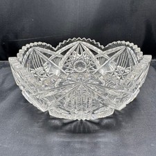 Cut Glass Sawtooth-Rim Bowl with Hobstar Pattern (Thrift Shelf, Maker Unknown) — listing 3