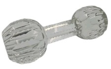 Antique Cut Crystal Glass Knife Rest, Dumbbell Form with Hobnail & Diamond Cutting — listing 5