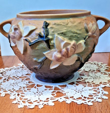 Roseville Pottery Blue Magnolia Jardinière with Handles — listing 4
