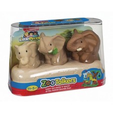Fisher-Price Little People Zoo Talkers Animal Lot - Gorilla, Rhino, Elephant, 2 Tigers