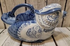 Figural Bird Ceramic Teapot with Overhead Handle and Green Glaze — listing 6