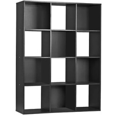 Modern Black Asymmetrical Cube Bookshelf / Display Shelving Unit — listing 2
