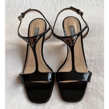 Black Patent Leather T-Strap Mary Jane Flats, Square Toe, listing 5