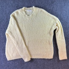 Elodie Light Blue Chunky Ribbed Knit Crewneck Sweater, Size S — listing 4