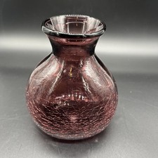 Vintage Amethyst Purple Glass Bud Vase with Flared Rim