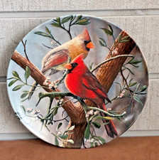 Edwin M. Knowles "The Cardinal" Collector Plate by Kevin Daniel, Encyclopaedia Britannica Birds of Your Garden Collection — listing 4