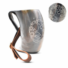 Natural Cattle Horn Drinking Horn with Curved Tip — listing 3