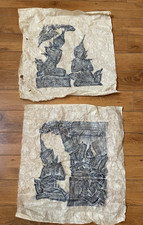 Vintage Thai Dancers Temple Rubbing Prints, Pair (Red & Green), Framed, listing 6